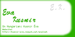 eva kusnir business card